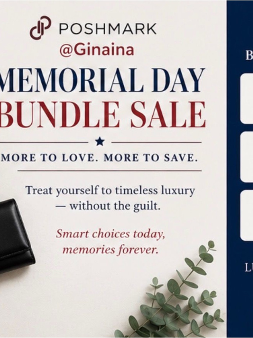 Memorial Day Bundle Sale Poster - Red & Navy Text with Green Accent